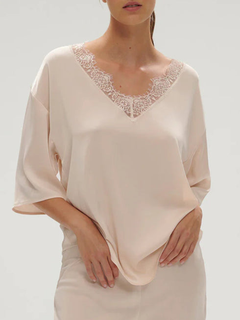 Langarm T-Shirt Sakura Pink SATIN SECRETS SIMONE PÉRÈLE
